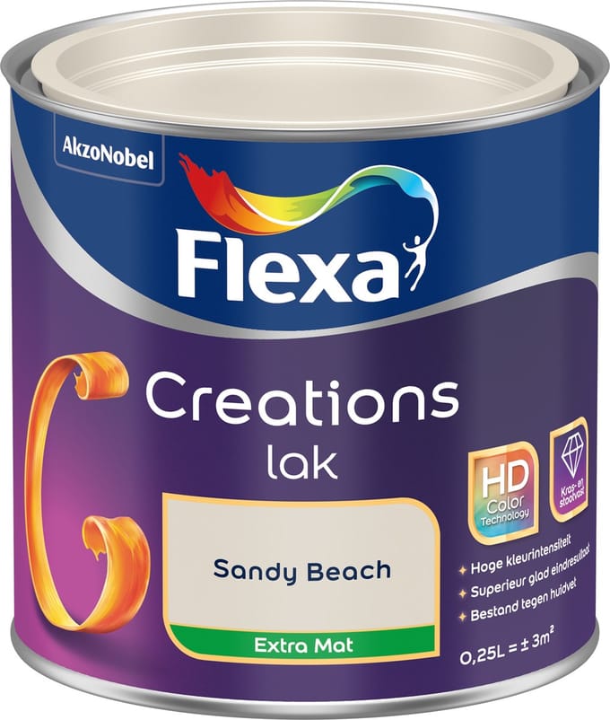 Flexa - Creations Lak Extra Mat - Sandy Beach - 250 Ml