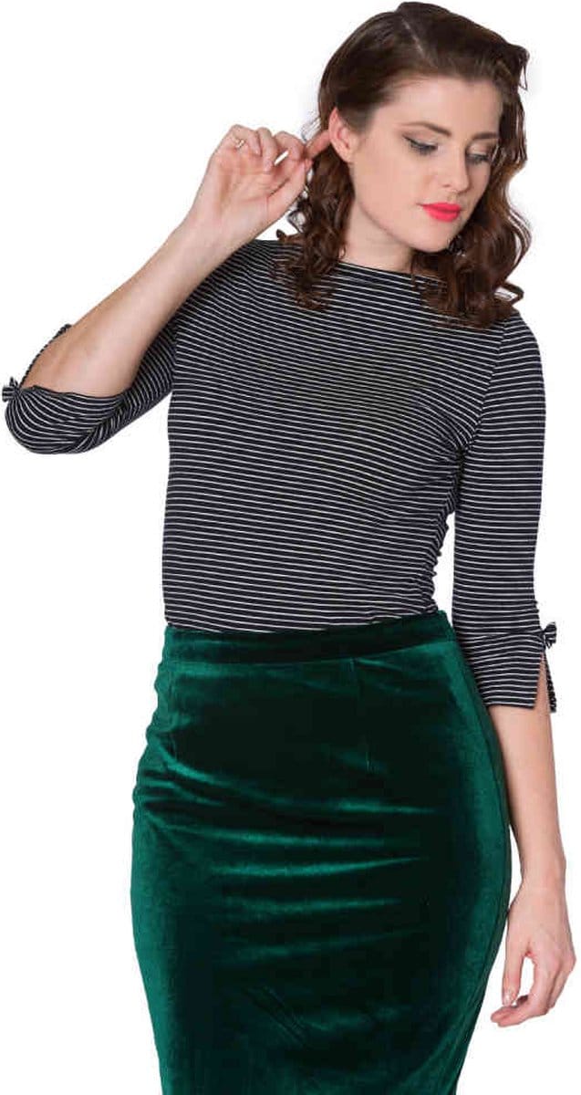 Dancing Days - SIMPLY STRIPE Longsleeve top - 4XL - Zwart