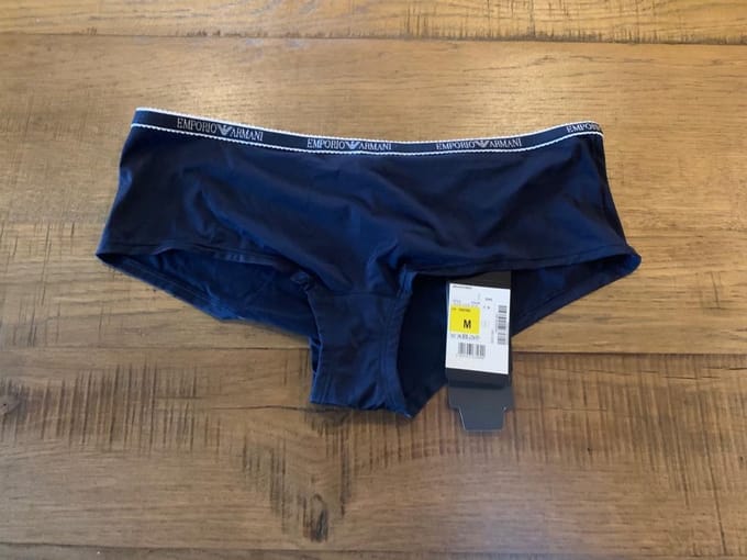 Emporio Armani dames short microfiber marine maat M