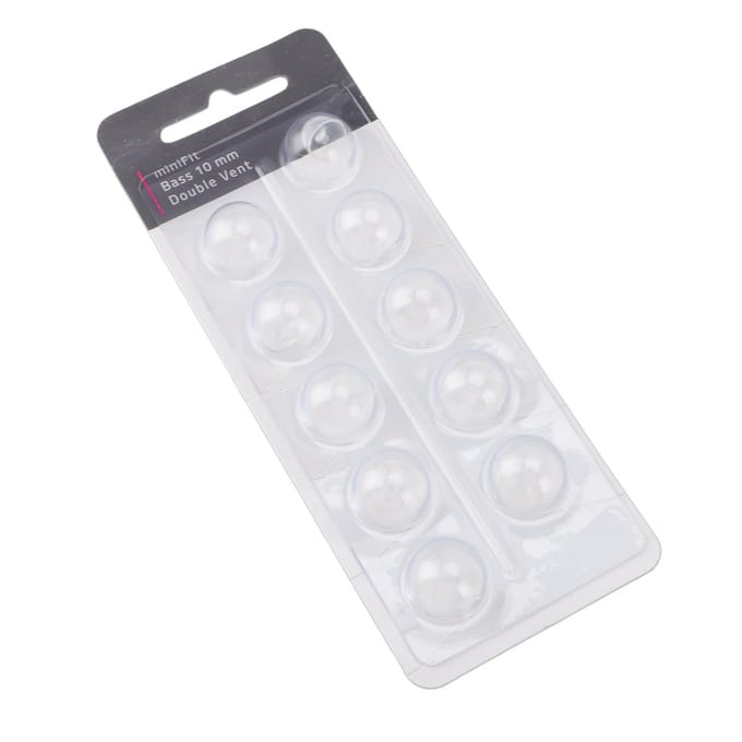 10 stuks Dubbele Ventilatie Bass Dome Accessoire Enkellaags Dubbele Ventilatie Siliconen Vervangende Domes voor Medium Size 10mm white