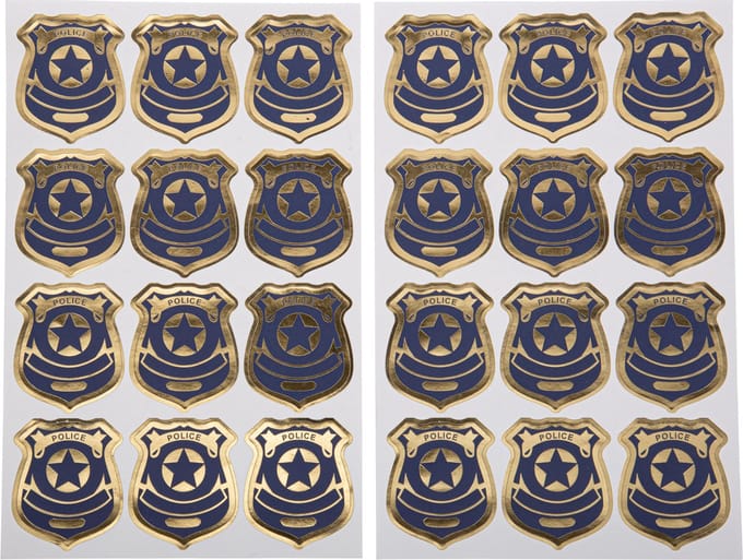 ARTYFETES - 24 politie badgestickers 4 cm