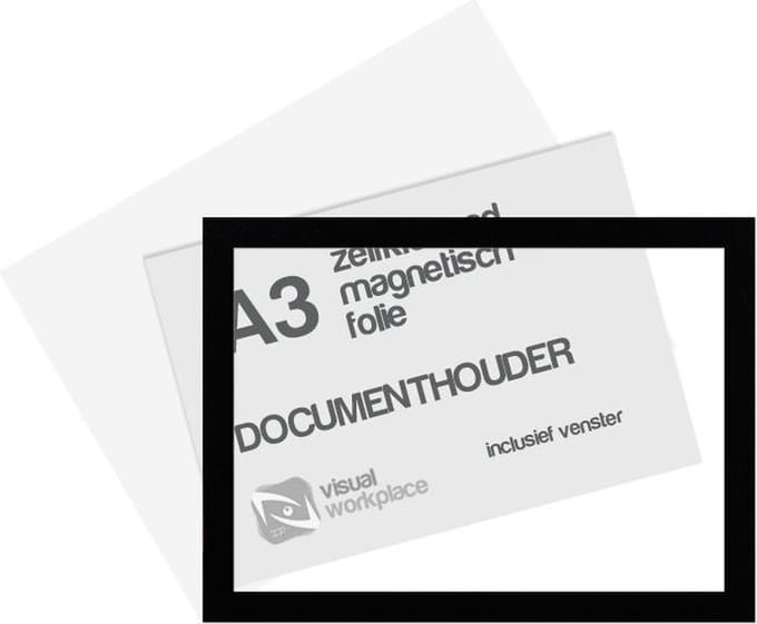 Zelfklevend magneet folie A3 (incl. magneetvenster) - Zwart