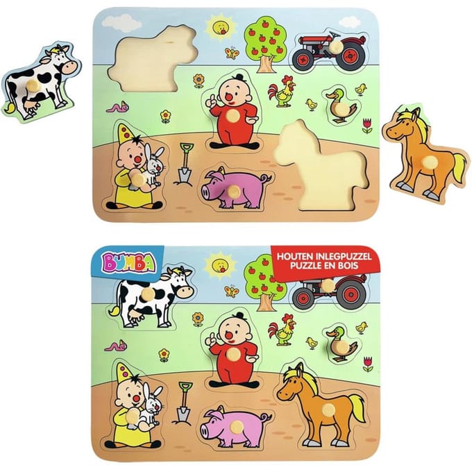 Studio 100 Bumba houten inlegpuzzel boerderij Houten puzzels Houten speelgoed