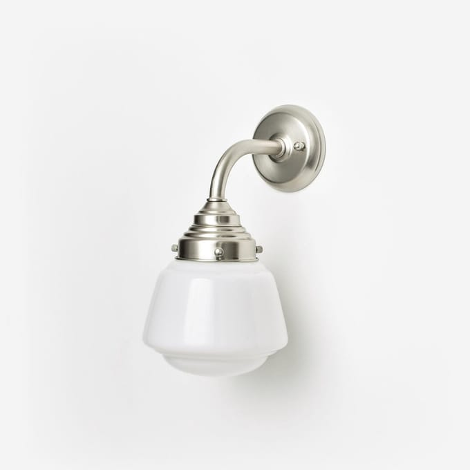 Wandlamp High Button Curve Matnikkel - Art Deco Trade