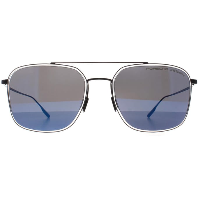 Porsche Design Aviator Unisex Zwart Blauw Spiegel P8940