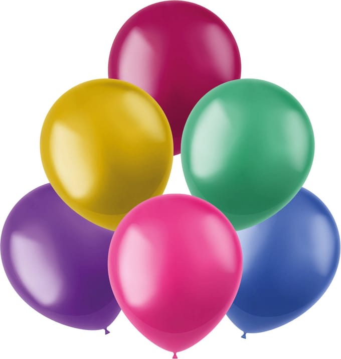 Ballonnen Retro Mix Meerkleurig 33cm - 50 stuks