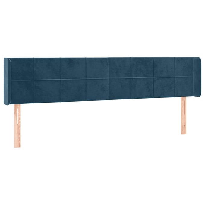 vidaXL - Hoofdbord - LED - 183x16x78/88 - cm - fluweel - donkerblauw