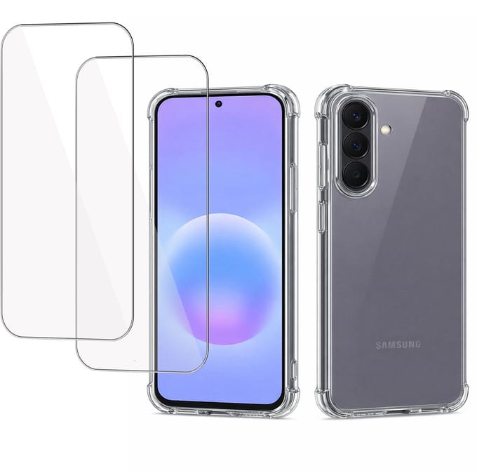 ChiGuard Hoesje + Screenprotector 2x geschikt voor Samsung Galaxy A37 – Gehard Glas – Shockproof Case – Transparant