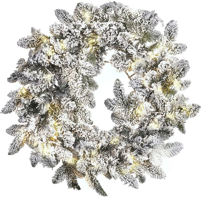 SUNDO - Krans - Wit - Synthetisch materiaal
