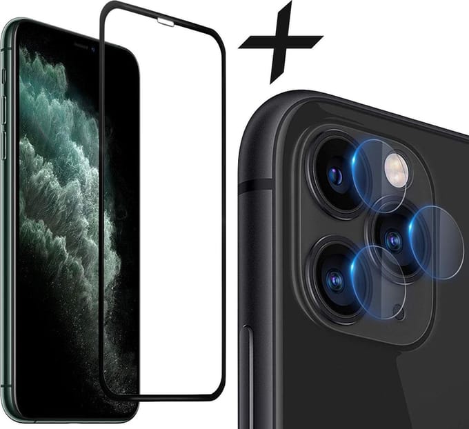 Screenprotector geschikt voor iPhone 11 Pro + Camera Lens Protector - FullGuard Screen Protector
