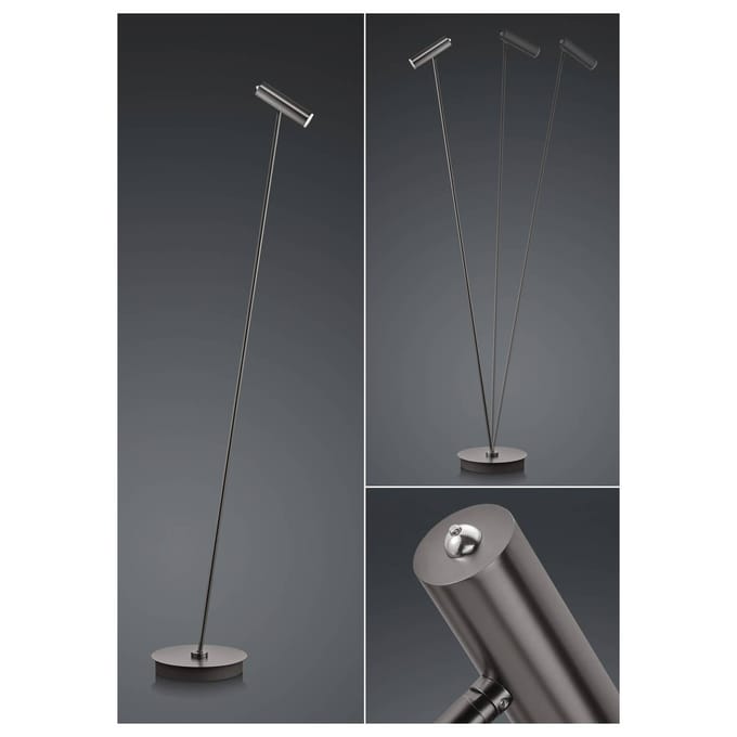 HELL LED vloerlamp Tom, dimbaar, brons