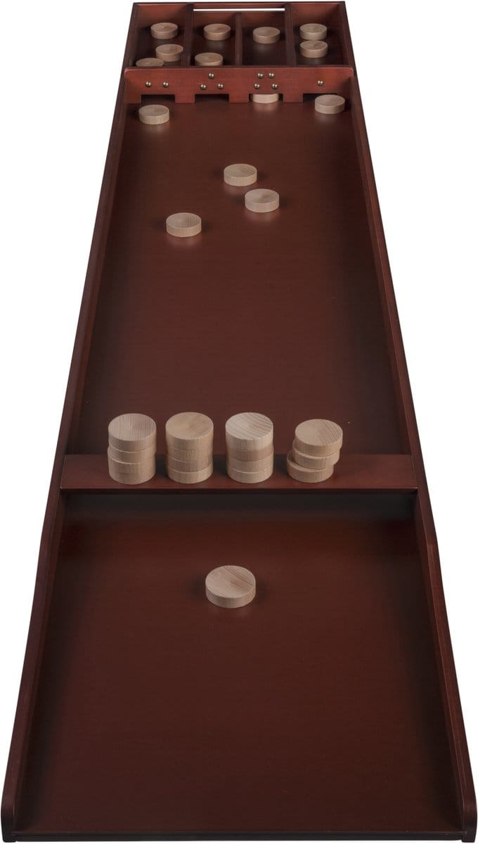 Sjoelbak Advanced Deluxe met 30 Sjoelstenen - Wedstrijdsjoelbak 200 cm - dark finish - Aanbieding