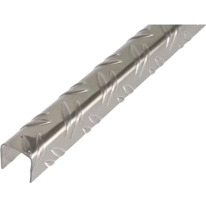 Alberts 468897 U-profiel | ribbel-reliëf | aluminium, blank | 1000 x 29,5 x 29,5 mm