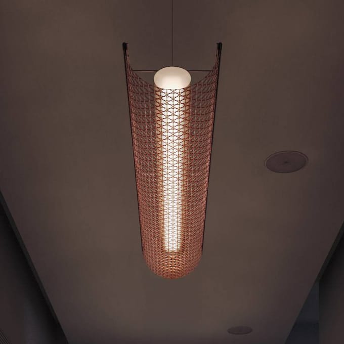 Bover LED hanglamp Nans Balis S/140, bruin/rood, 140 cm
