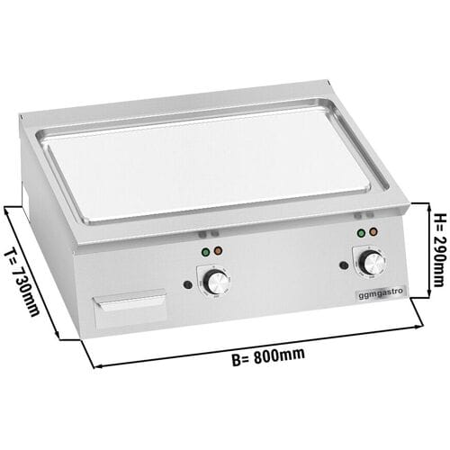GGM Gastro Elektro Bratplatte - 9,6 kW - Glatt Zilver