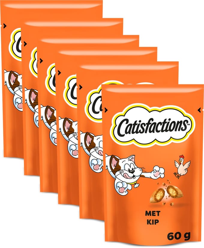 Catisfactions Snacks - Kattensnoepjes - Kip - 6x60g