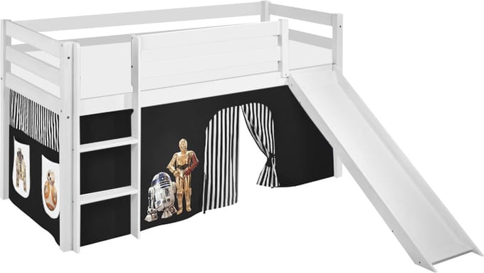 Halfhoogslaper Star Wars Zwart met tent en glijbaan