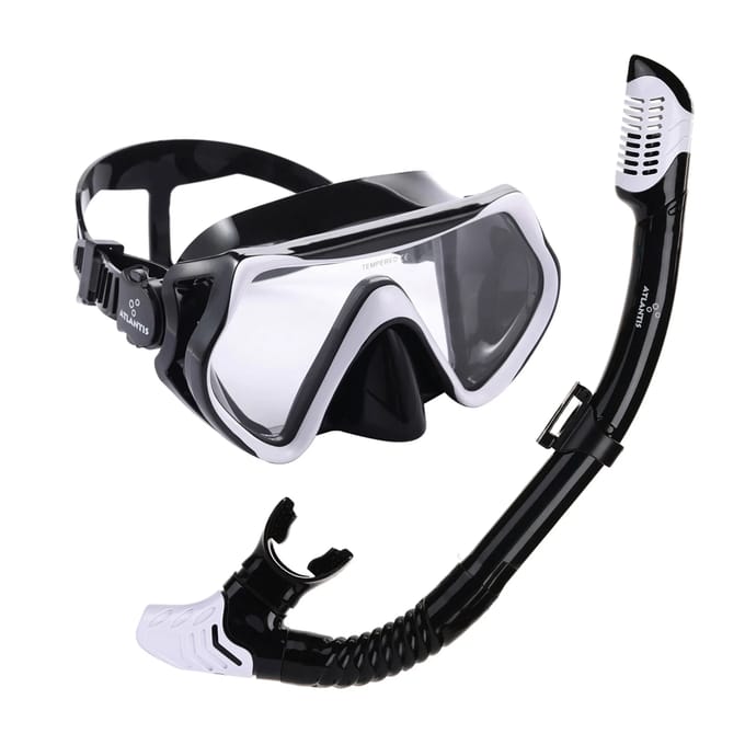 Atlantis Borneo Combo - Snorkelset - Duikbril - Snorkel - Volwassenen - Zwart/Wit