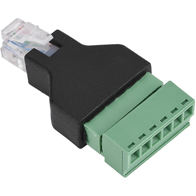 1 stuks Ethernet RJ12 6P6C Mannelijk naar 6-pins Schroefklemmen Adapter Connector