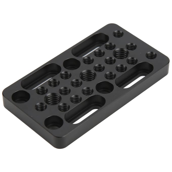 Camera Kaasplaat Camera Eenvoudige Montageplaat met 1/4in 3/8in Schroefgat voor Camera Cage Bovenkant black