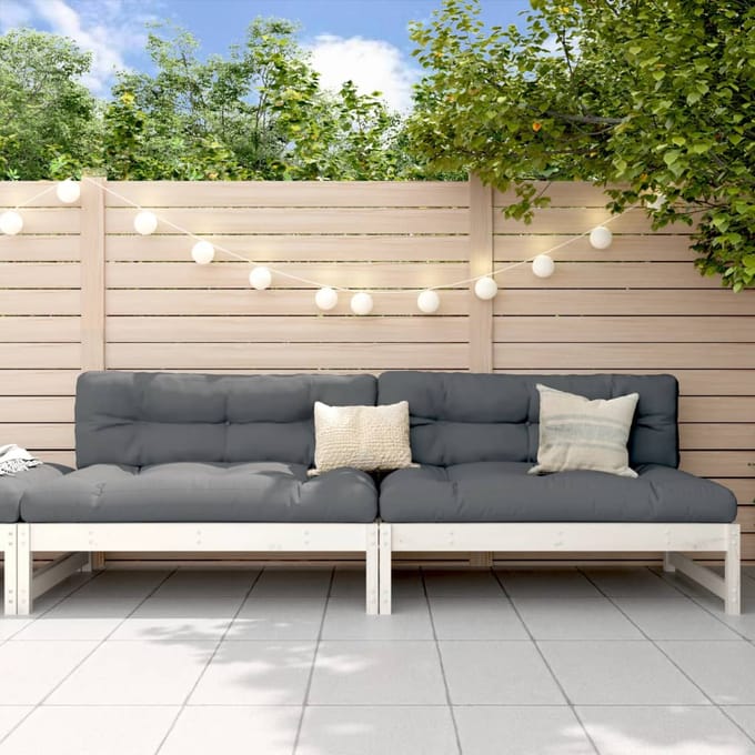 vidaXL - Tuinmiddenbanken - 2 - st - 120x80 - cm - massief - grenenhout - wit