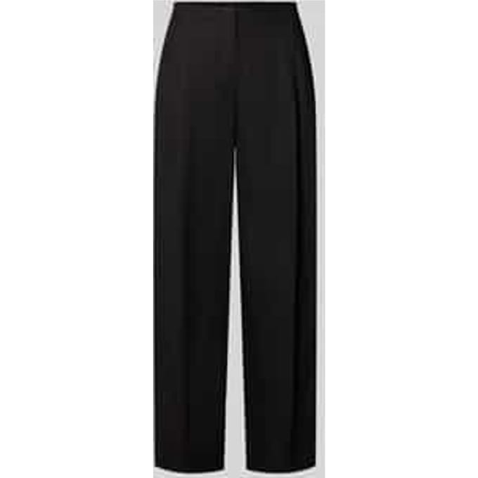 wide fit broek van viscosemix met linnen-Anteil model 'Cisilia'