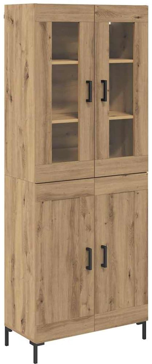 vidaXL - Highboard - 2 - st - Artisan - Eiken - 69,5 - x - 34 - x - 180 - cm - Bewerkt - hout