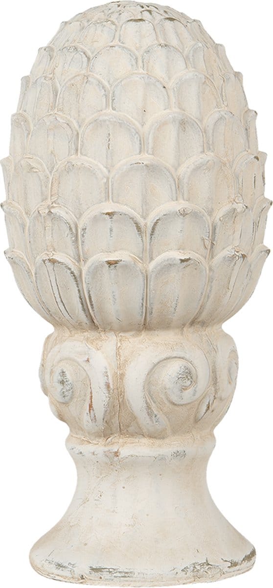 Clayre & Eef Decoratie Dennenappel Ø 10x18 cm Beige Steen