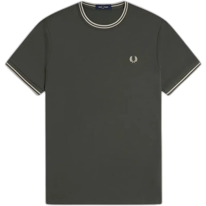 T-shirt met dubbel contrasterend biesje Fred Perry