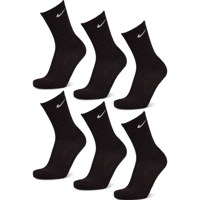 Nike Everyday Cushioned Crew 6 Pack Sokken Unisex - Zwart - Maat 34 - 38
