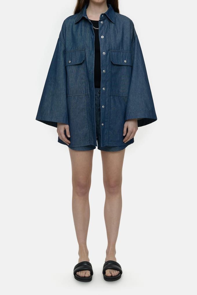 Closed Boyfriend Shirt Dark Blue Größe: S | Jeansjacken Outlet | Damen | Blau