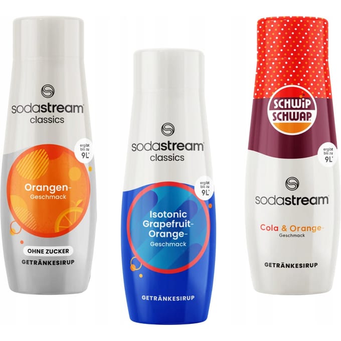 Set van 3 concentraten Sodastream Sinaasappel Zero + Isotonisch + Schwip Schwap