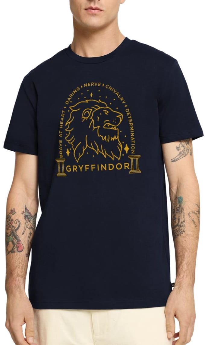 Harry Potter Griffoendor Lineart Premium T Shirt Heren