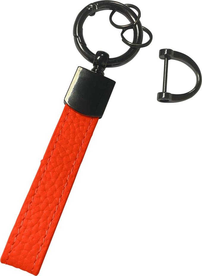 Sleutelhanger Leer - Leren Sleutelhanger Met Sleutelhanger Ringen - Rood