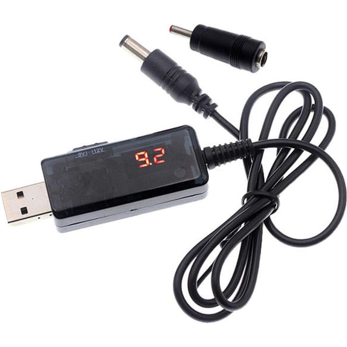 USB Step-up Converter Kabel DC5V naar 9V 12V Boost Power Kabel met DC Jack 5.5x2.1/2.5mm 3.5x1.35mm zwart
