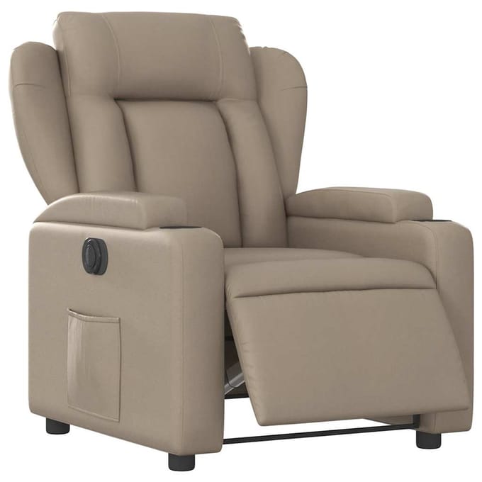 vidaXL - Fauteuil - verstelbaar - elektrisch - kunstleer - cappuccinokleurig