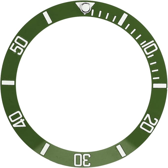 Pièce de rechange pour bague d'insertion de lunette en aluminium pour montre-bracelet vert