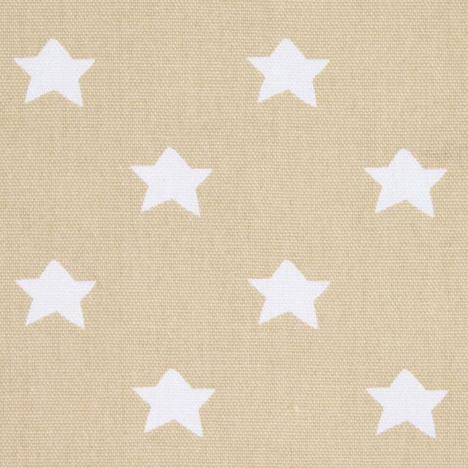 Homescapes stof per meter sterren beige 150 cm breed 100% katoen