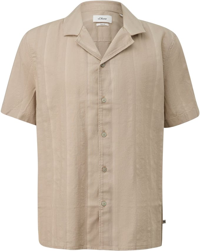 s.Oliver - male - Resort fit: shirt met gestructureerde strepen