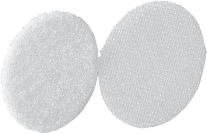 Vel met 12 sets- 45mm - Witte Zelfklevende Klittenband Stippen - type K-45W