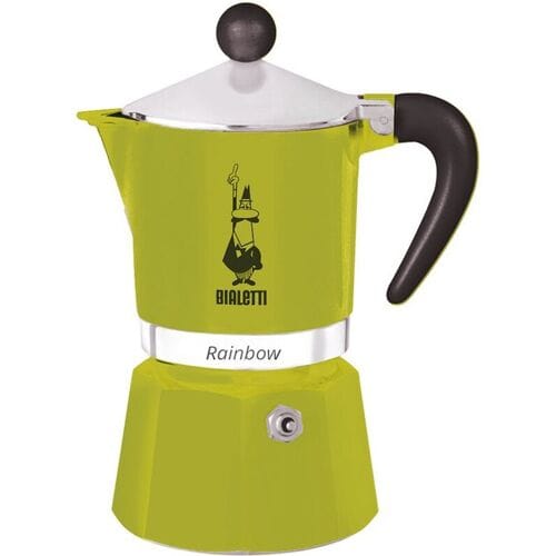 Bialetti Rainbow Percolator 1 Kops Groen – Espresso Maker – Aluminium – Italiaanse Koffiezetter – 60 ml