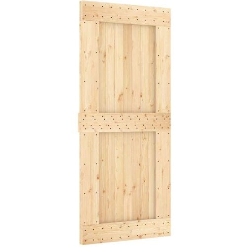 vidaXL - Schuifdeur - 90 - x - 210 - cm - Massief - Pine - Hout - (Onbehandeld)