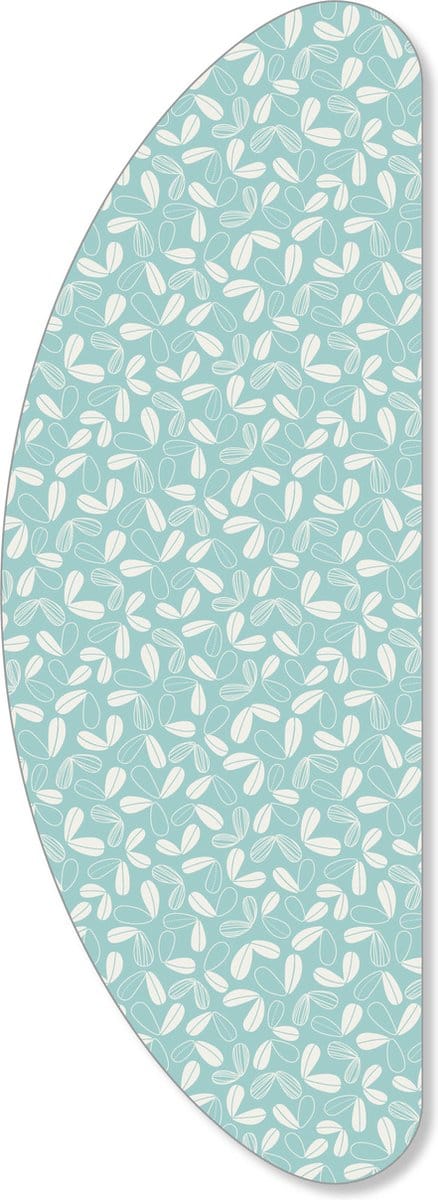 Strijkplankhoes Banaan Model + Molton - 160 x 57cm - Turquiose Blaadjes