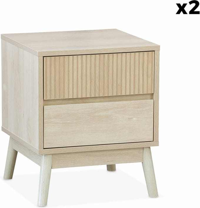 sweeek - Nachtkastje met 2 lades (set van 2)