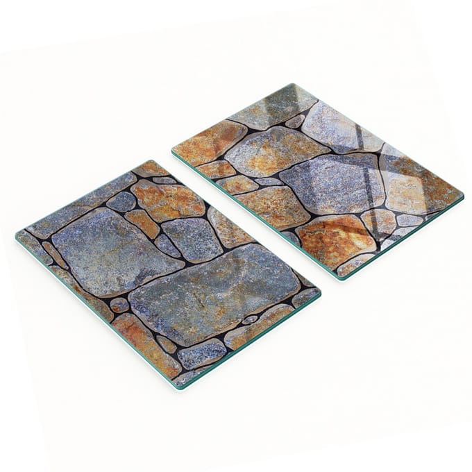 Decoratieve serveerplanken van glas in steenvorm, 2x40x52 cm