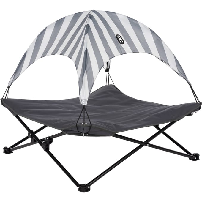 TIAKI Hondenbed Sun Stripes met Afneembaar Dak + Draagtas L80 x B80 x H30 cm