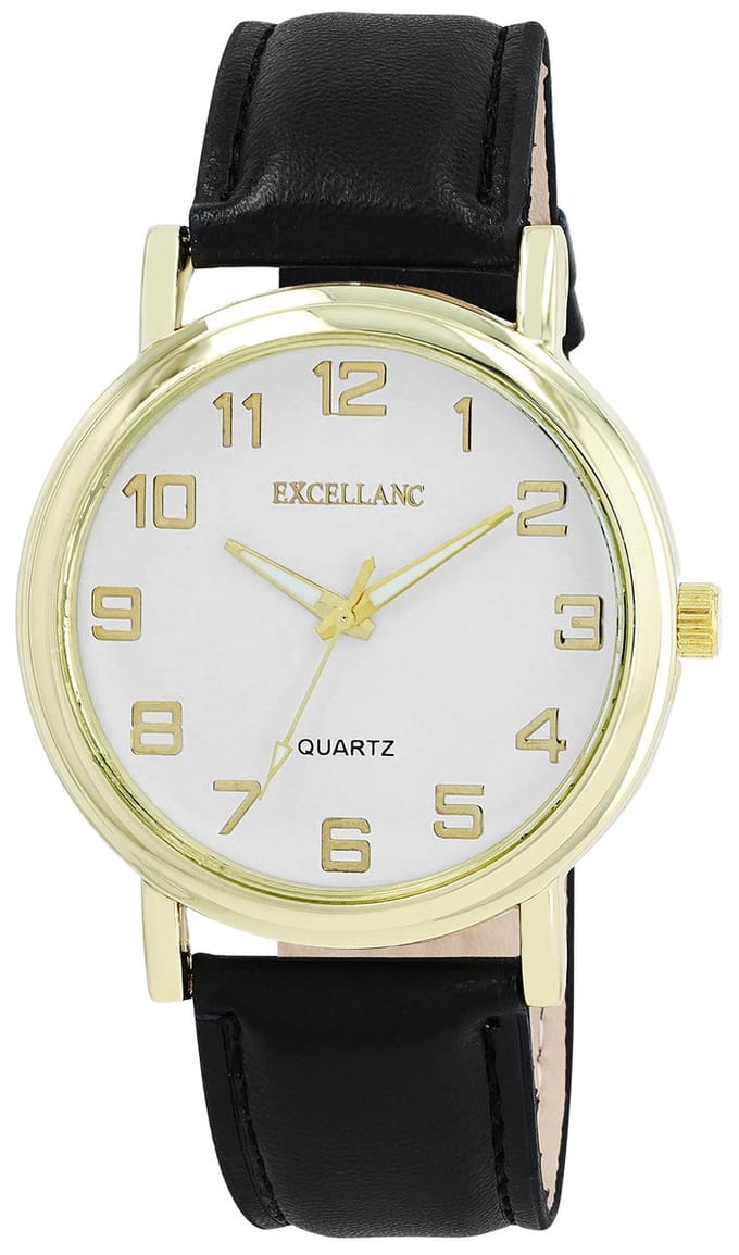 EXCELLANC Herenhorloge van imitatieleer Mineraalglas