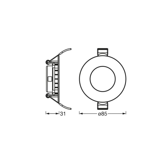 OSRAM HOMELIGHTING 4099854445064 Downlight Slim 85mm 4.5W 4000K LED-plafondlamp LED LED vast ingebouwd 4.50 W Wit