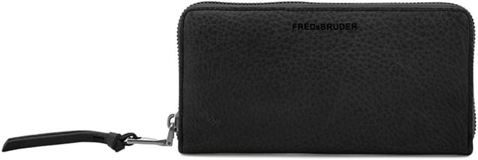 FREDsBRUDER Leren Portemonnee My Old Friend Ziparound Wallet Black Zwart