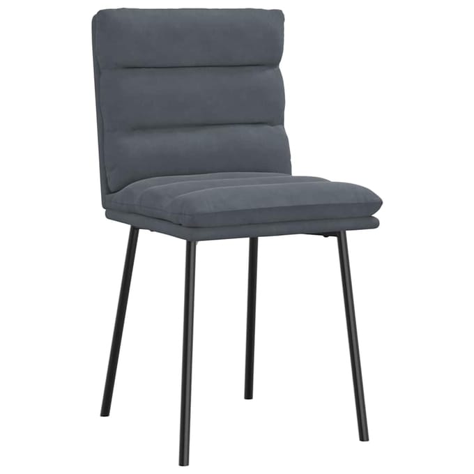 vidaXL - Eetkamerstoelen - 2 - st - fluweel - donkergrijs
